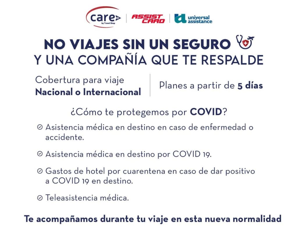 Viajar con Seguridad Seguro de viaje de Mi Destino Soñado: Asistencia médica, cobertura COVID-19, cuarentena y teleasistencia para viajes nacionales e internacionales.